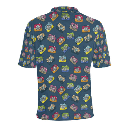 Camera Pattern Print Design 03 Men Polo Shirt