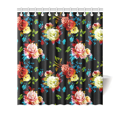 Peony Pattern Print Design PE07 Shower Curtain