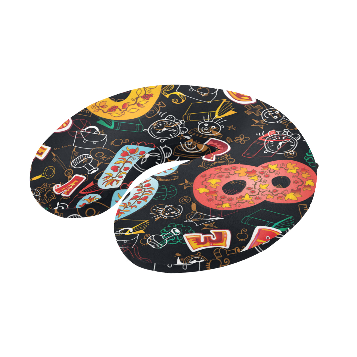 Number Pattern Print Design A03 U-Shaped Travel Neck Pillow
