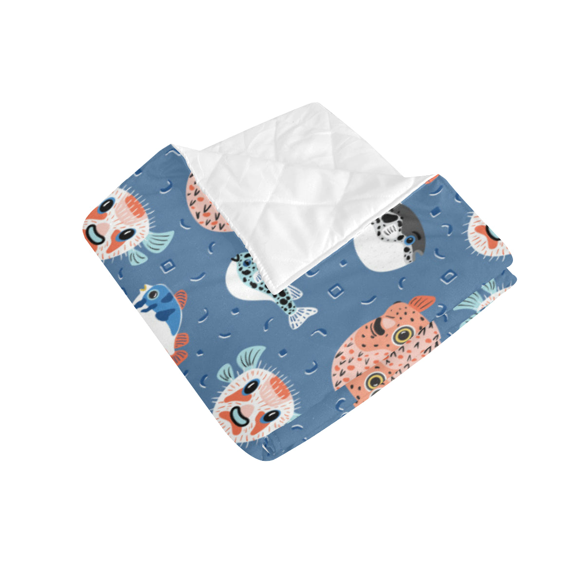 Fugu Pattern Print Design 02 Premium Quilt