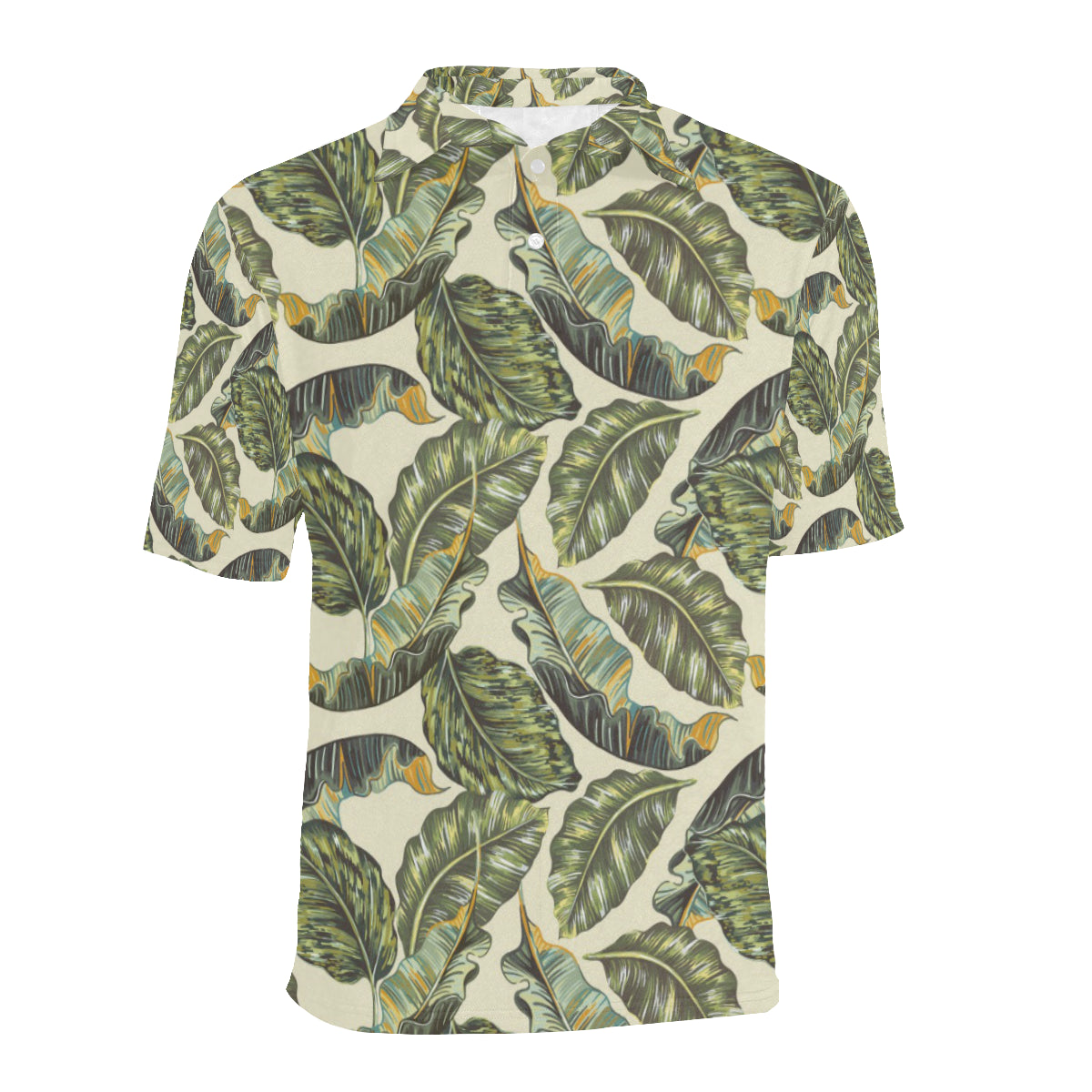 Banana Leaf Pattern Print Design BL08 Men Polo Shirt