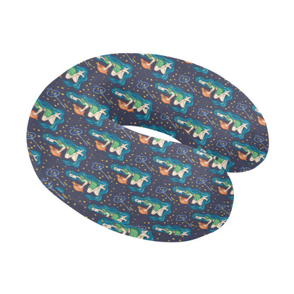 Aquarius Zodiac Pattern Print Design 03 U-Shaped Travel Neck Pillow