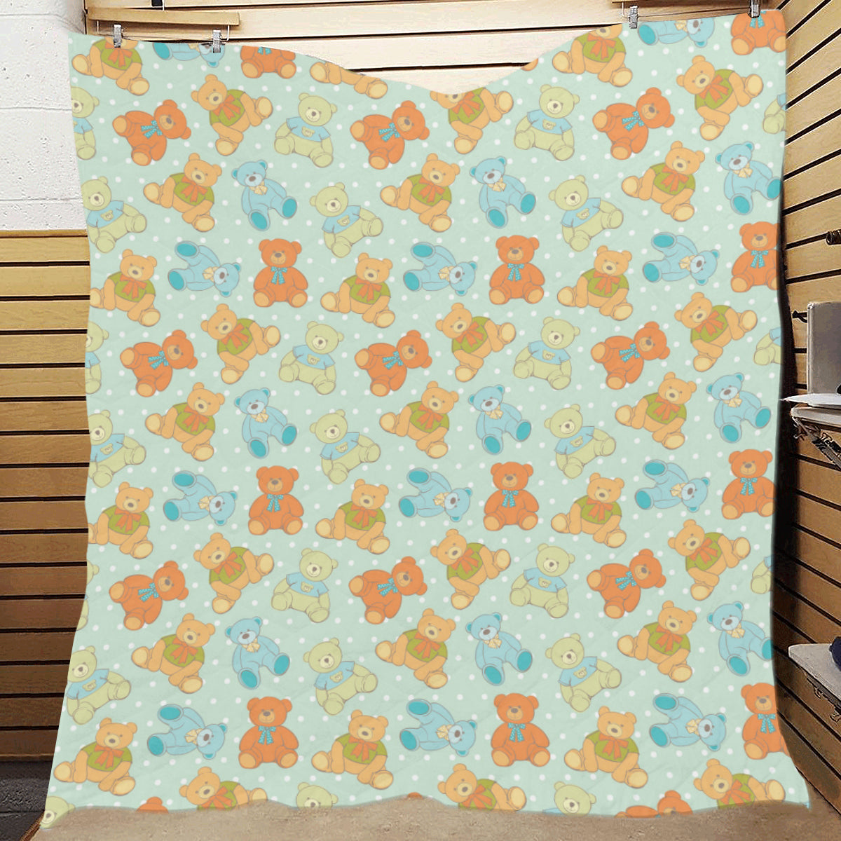 Bear Pattern Print Design 02 Premium Quilt