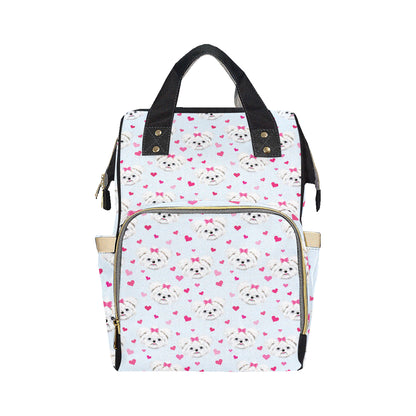 Maltese Pattern Print Design 03 Diaper Bag Backpack