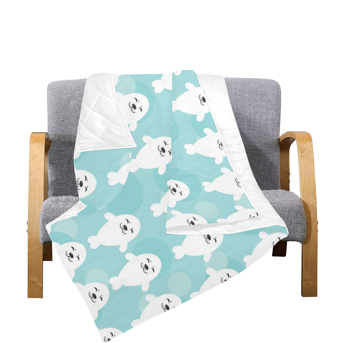 Sea Lion Baby Pattern Print Design 01 Premium Quilt