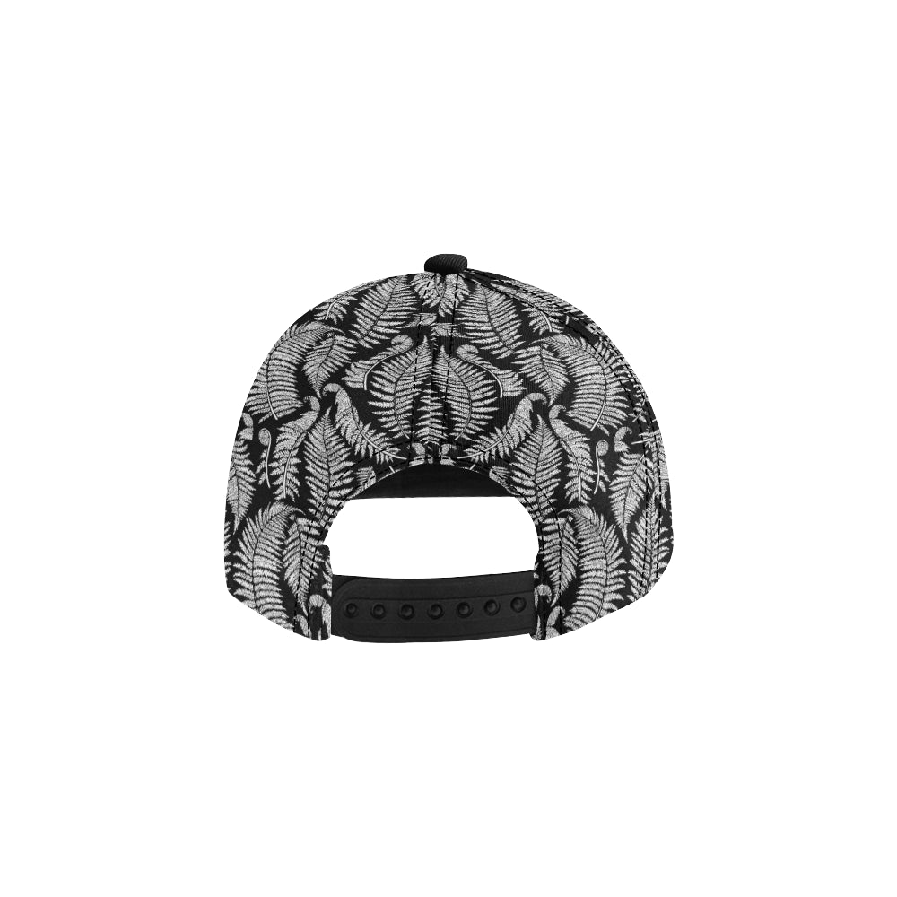 Fern Leave Black White Print Pattern Snapback Cap