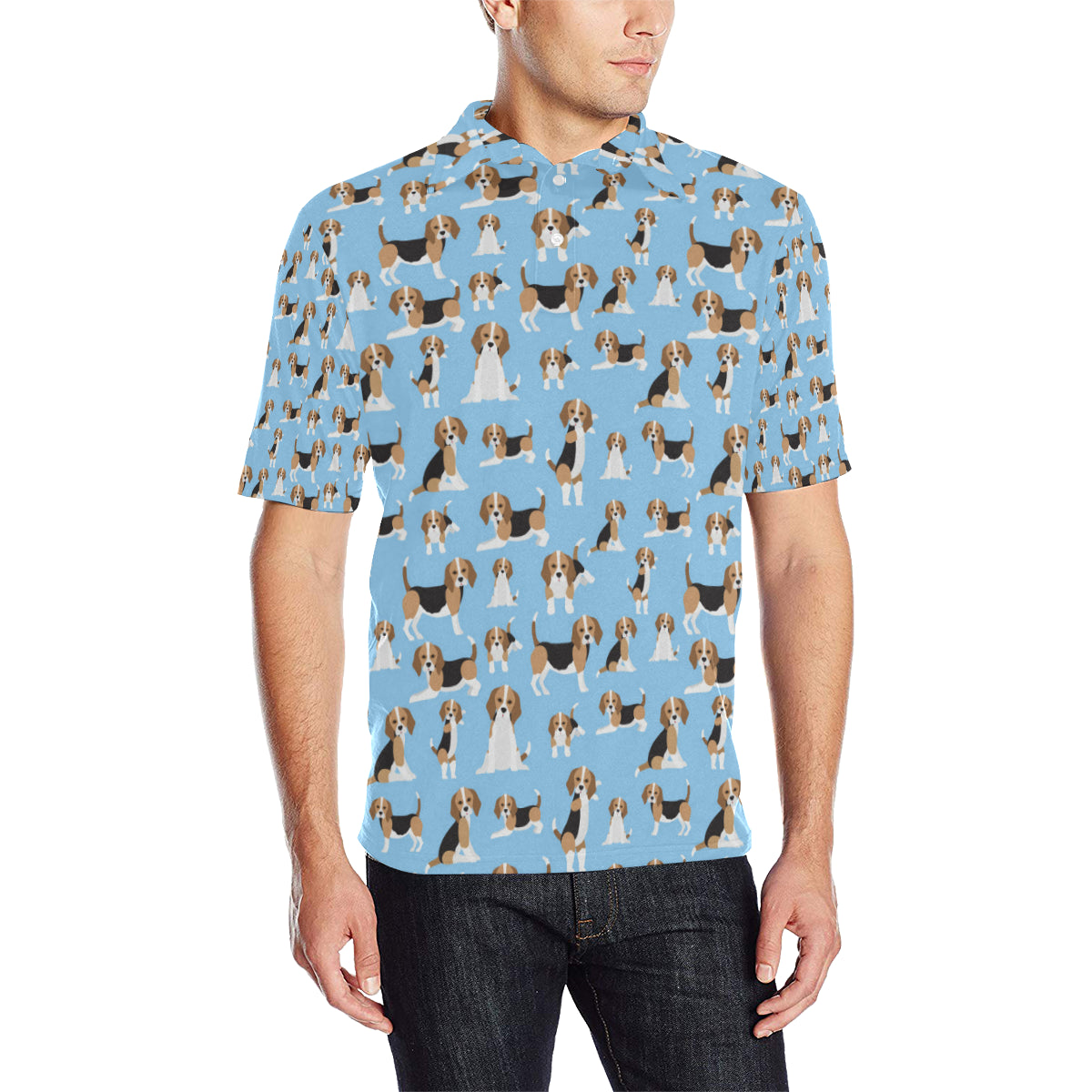 Beagle Pattern Print Design 03 Men Polo Shirt