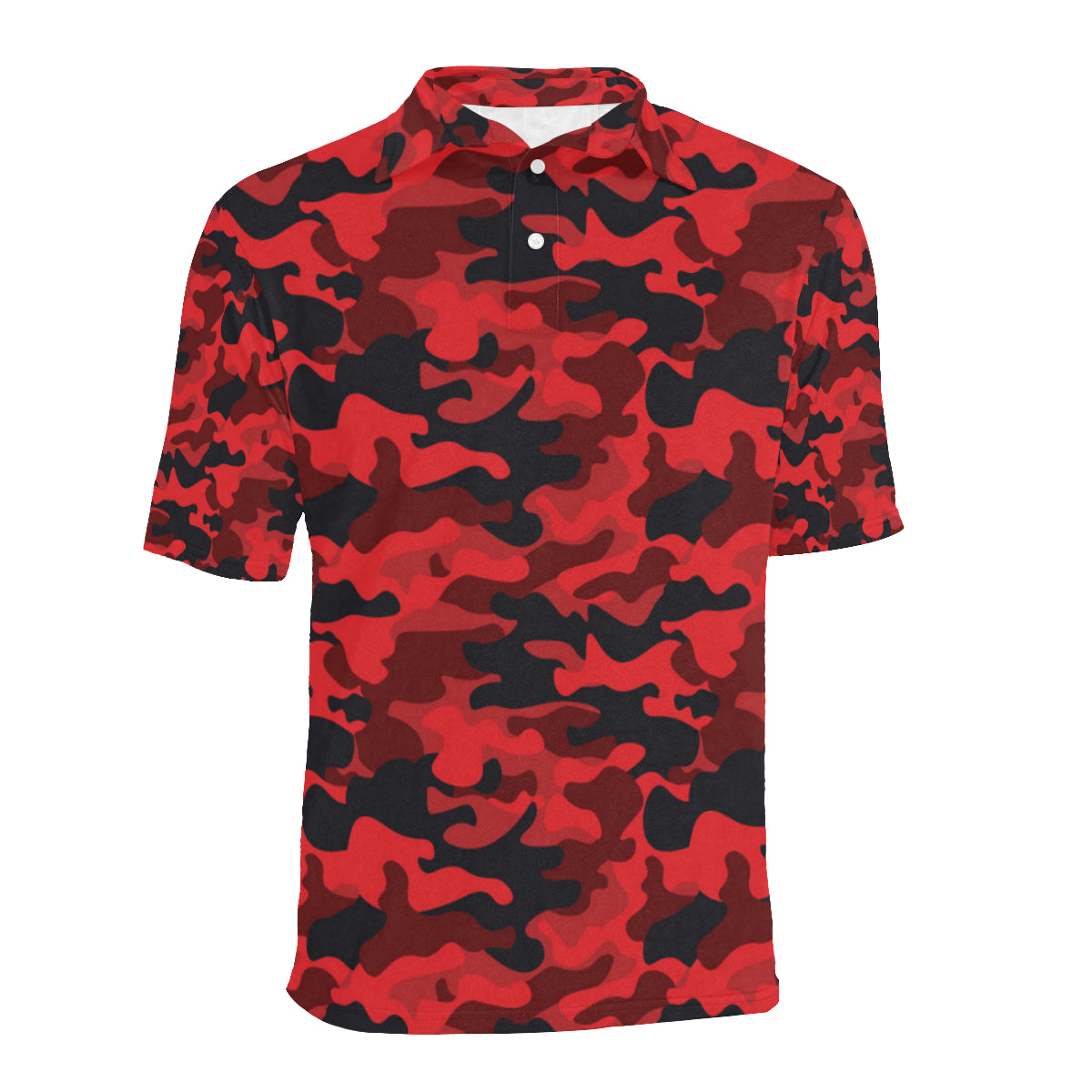 Camo Red Pattern Print Design 03 Men Polo Shirt