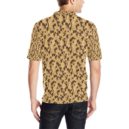 Wine Grape Design Print Men Polo Shirt