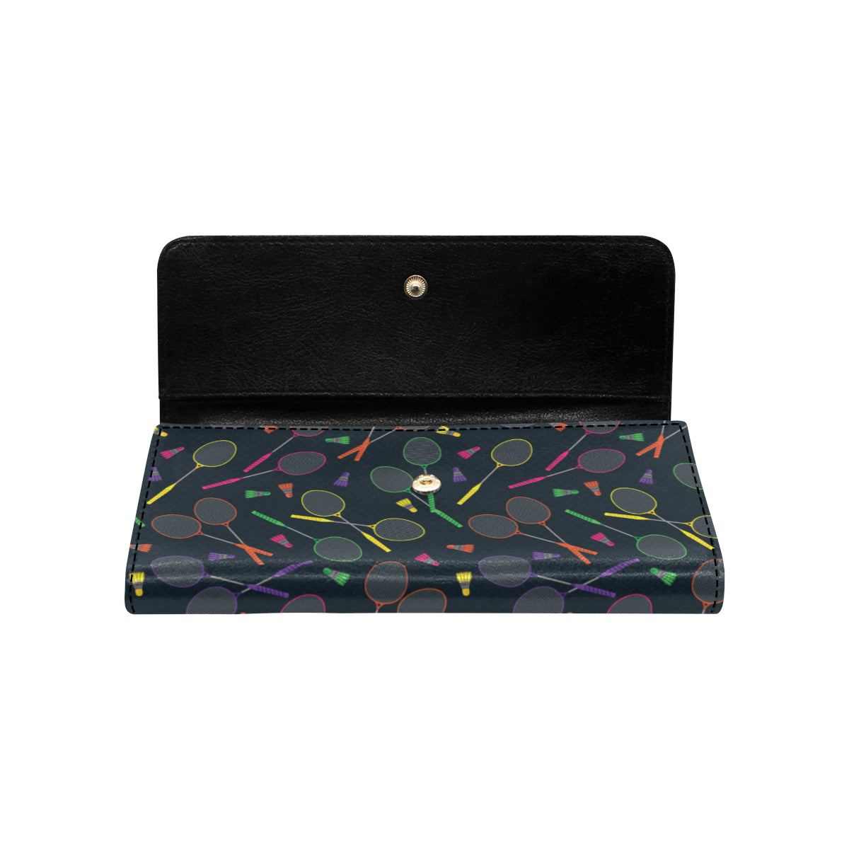 Badminton Pattern Print Design 04 Women's Trifold Wallet