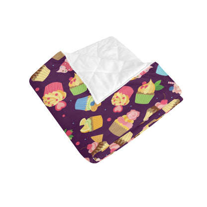 Cupcake Pattern Print Design 05 Premium Quilt