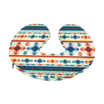 Aztec Pattern Print Design 02 U-Shaped Travel Neck Pillow