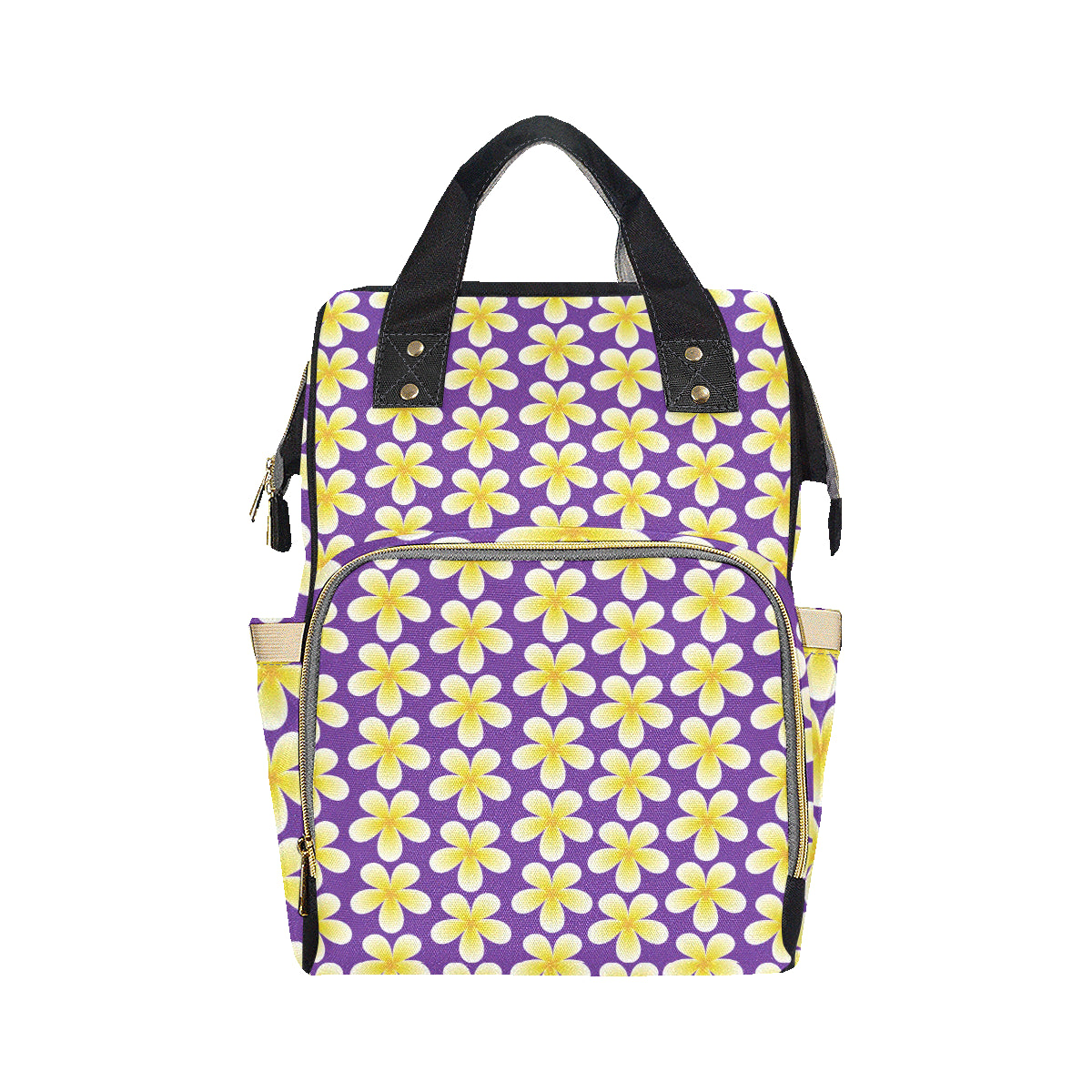 Yellow Plumeria Pattern Print Design PM05 Diaper Bag Backpack