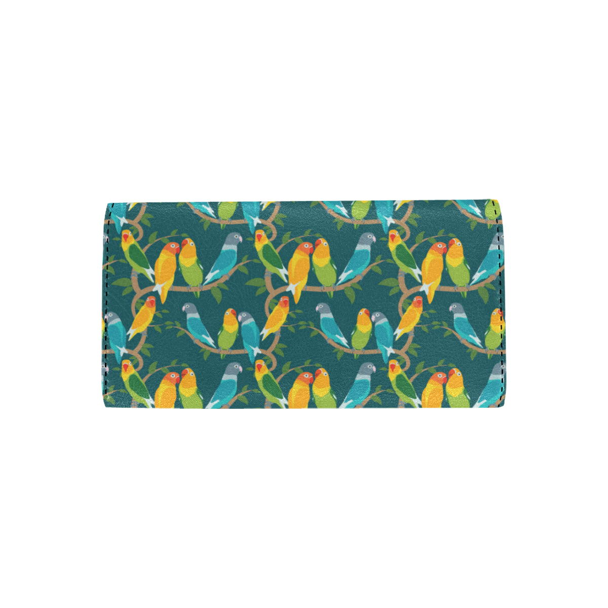Lovebird Pattern Print Design 02 Women's Trifold Wallet