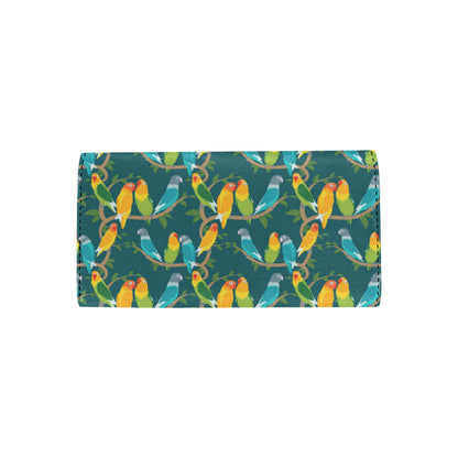 Lovebird Pattern Print Design 02 Women's Trifold Wallet