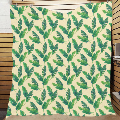Banana Leaf Pattern Print Design 01 Premium Quilt