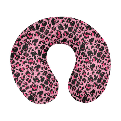 Cheetah Pink Pattern Print Design 01 U-Shaped Travel Neck Pillow