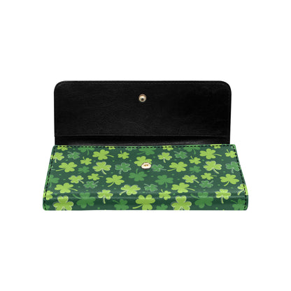Clover  Pattern Print Design 02 Women's Trifold Wallet