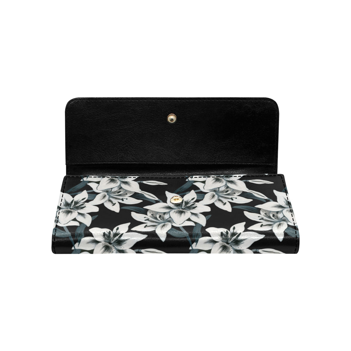Lily Pattern Print Design 03 Women's Trifold Wallet