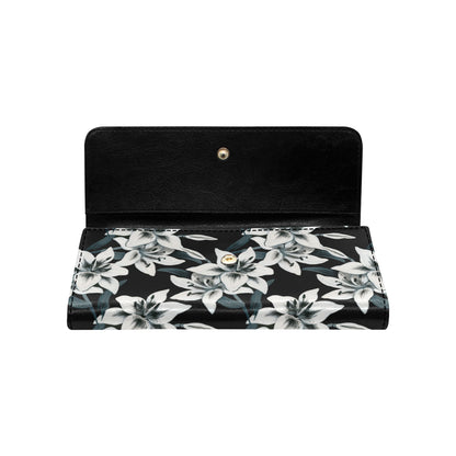 Lily Pattern Print Design 03 Women's Trifold Wallet