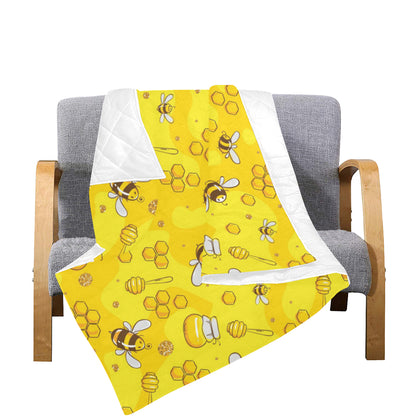 Bee Pattern Print Design BEE01 Premium Quilt