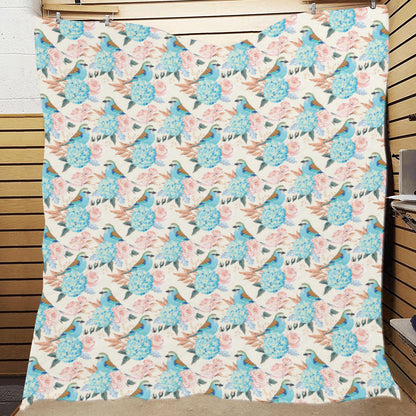 Bluebird Pattern Print Design 03 Premium Quilt