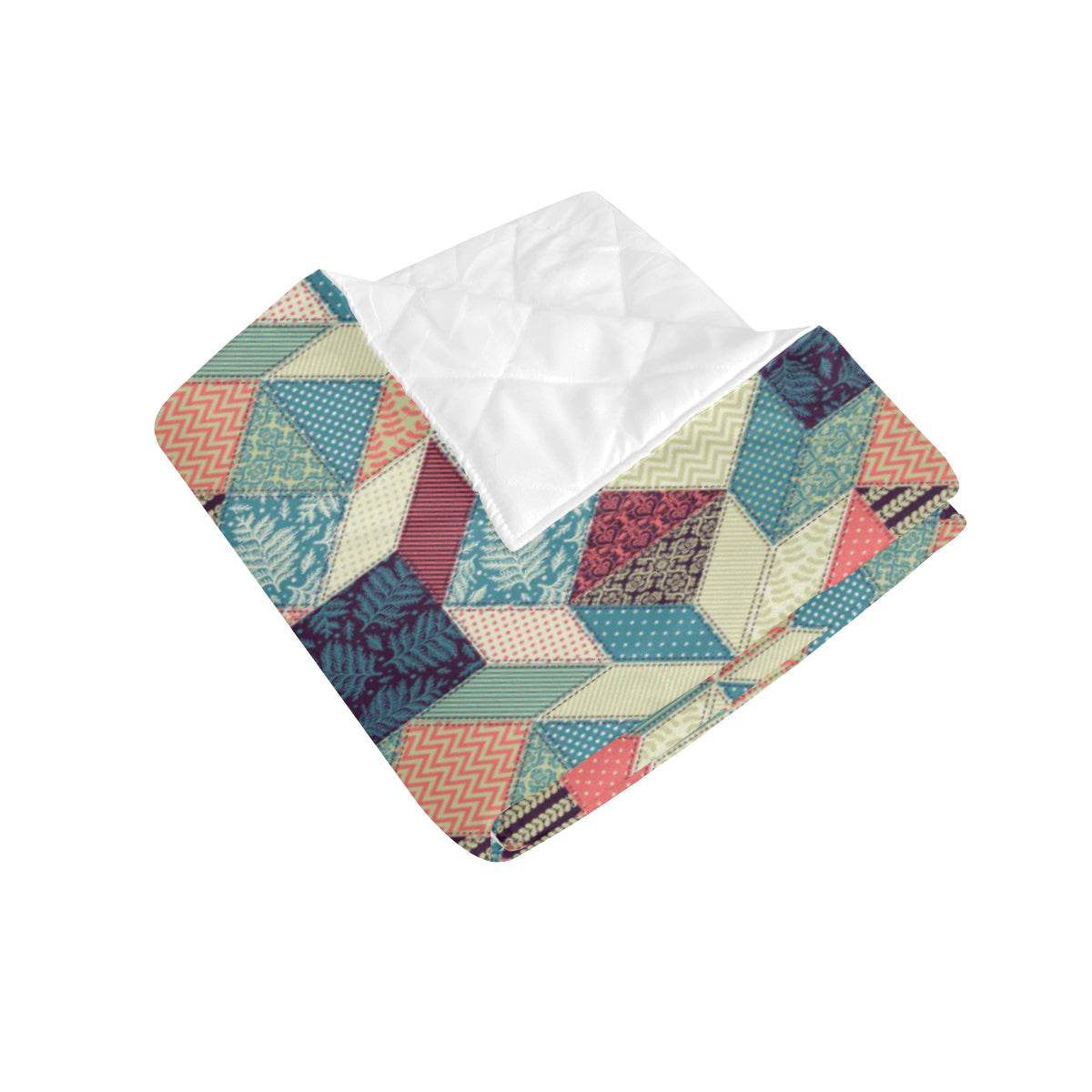 Patchwork Pattern Print Design 02 Premium Quilt