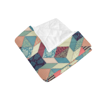 Patchwork Pattern Print Design 02 Premium Quilt