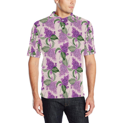 Lilac Pattern Print Design LI02 Men Polo Shirt