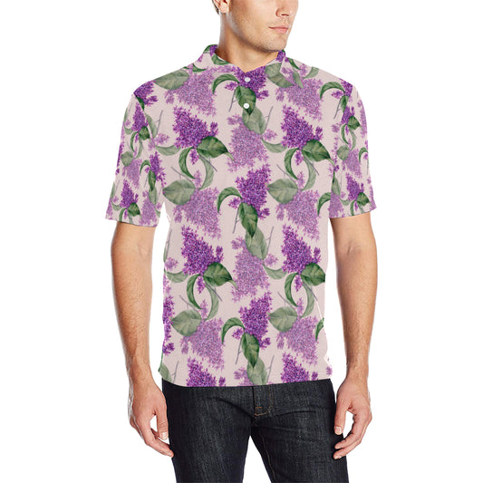 Lilac Pattern Print Design LI02 Men Polo Shirt