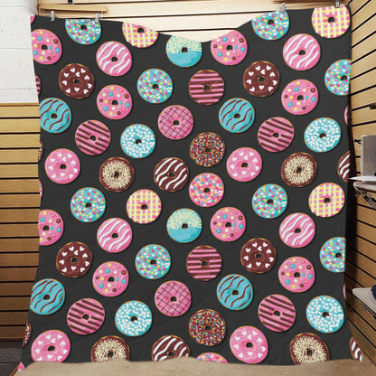 Donut Pattern Print Design DN02 Premium Quilt