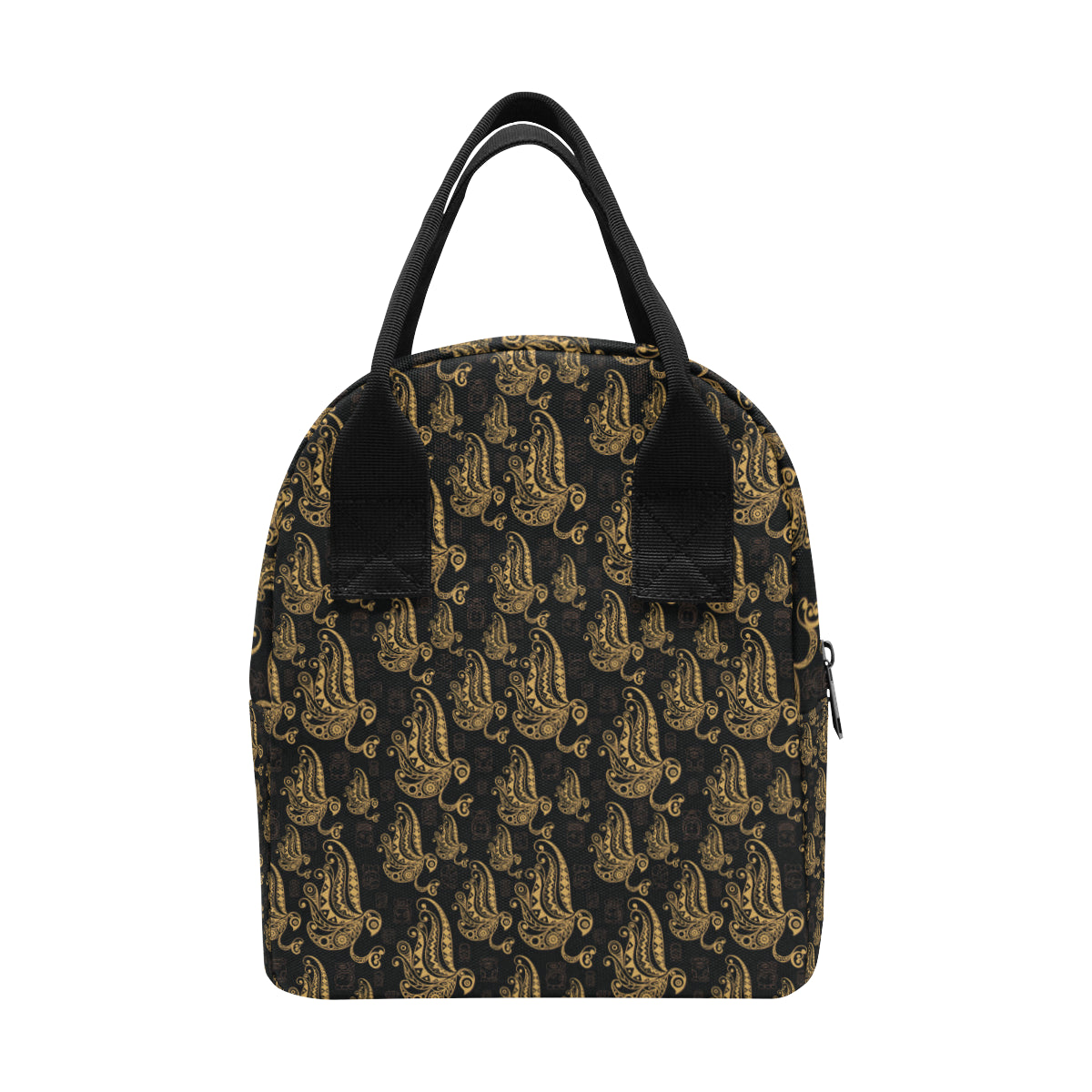 Owl Tribal Polynesian Design Print Insulated Lunch Bag