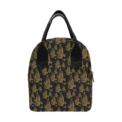 Owl Tribal Polynesian Design Print Insulated Lunch Bag