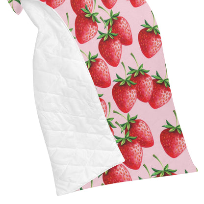 Strawberry Pattern Print Design SB03 Premium Quilt