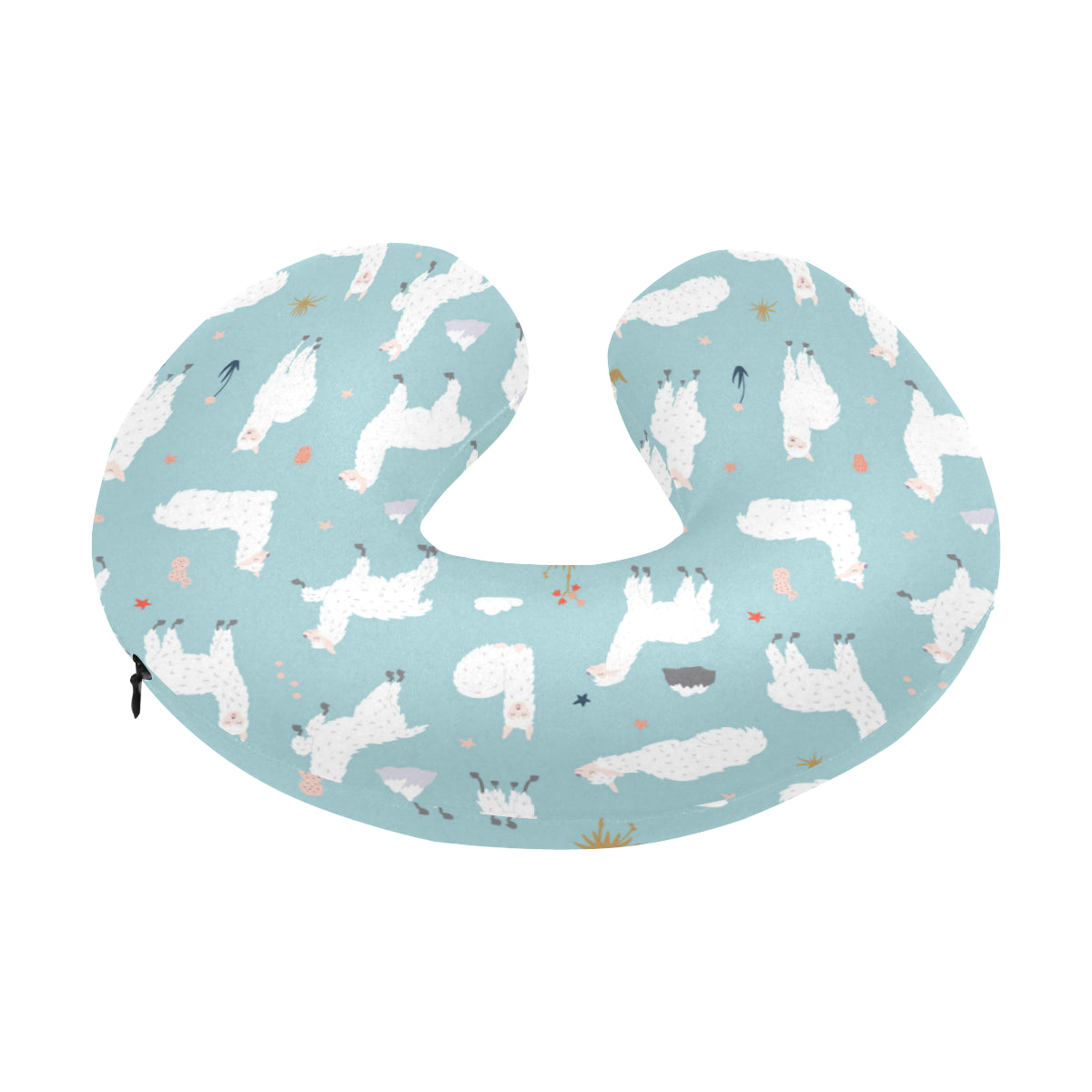 Alpaca Pattern Print Design 02 U-Shaped Travel Neck Pillow