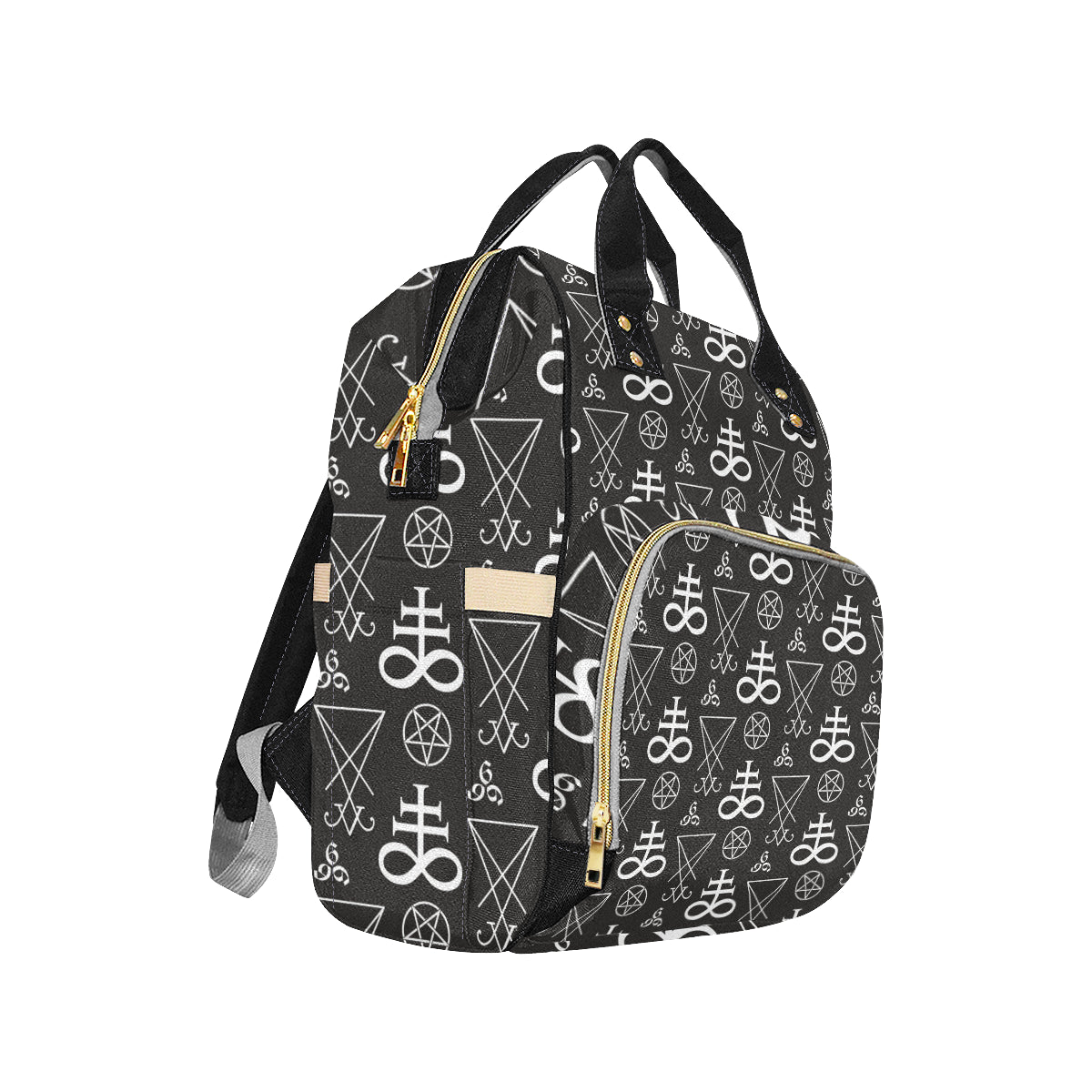 Pentagram Pattern Print Design A04 Diaper Bag Backpack
