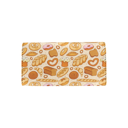 Bread Pattern Print Design 01 Women's Trifold Wallet