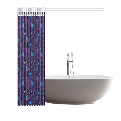 Zodiac Galaxy Design Print Shower Curtain