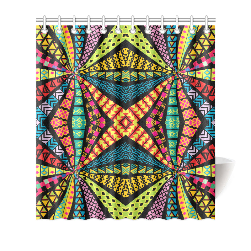 Kaleidoscope Pattern Print Design 05 Shower Curtain