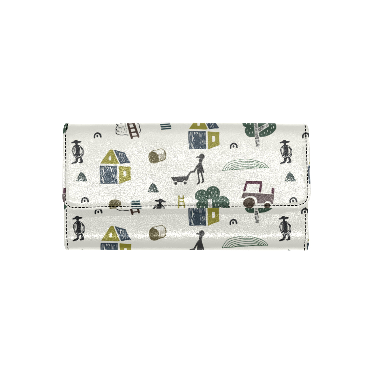 Agricultural Farm Print Design 01 Women's Trifold Wallet