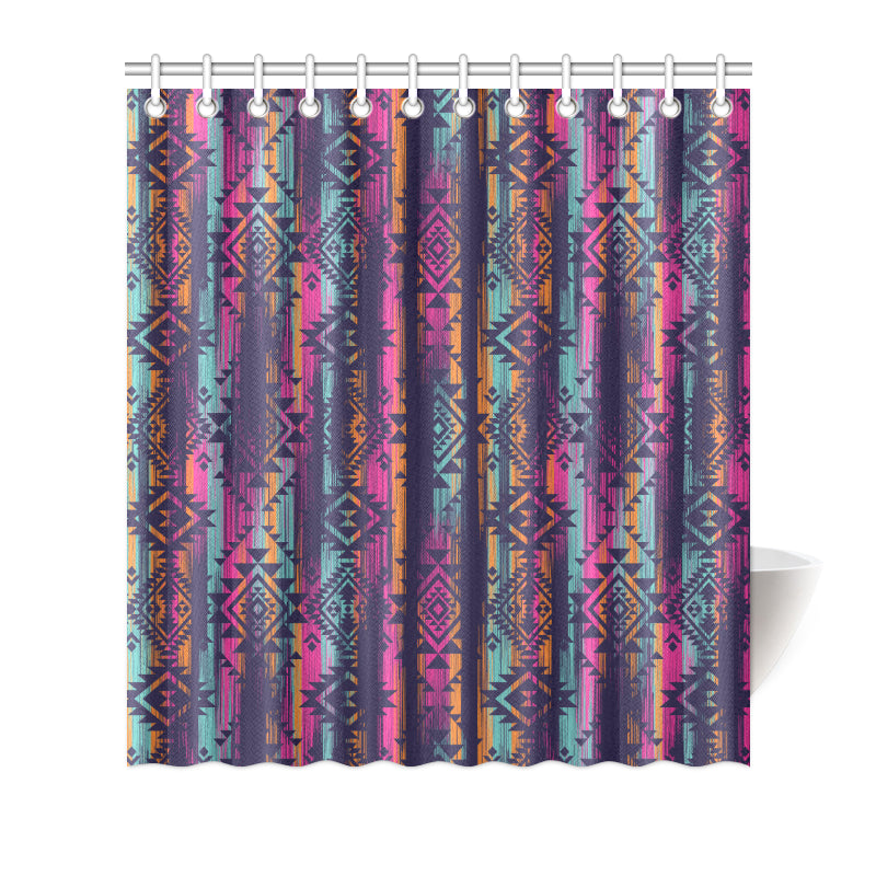Line Tribal Aztec Shower Curtain