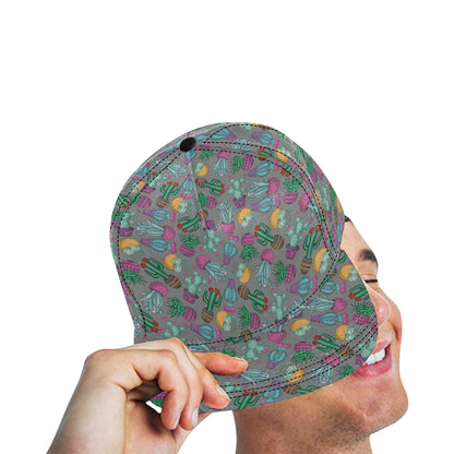 Cactus Colorful Print Pattern Snapback Cap