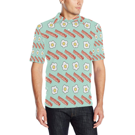Bacon Sausage Pattern Print Design 01 Men Polo Shirt