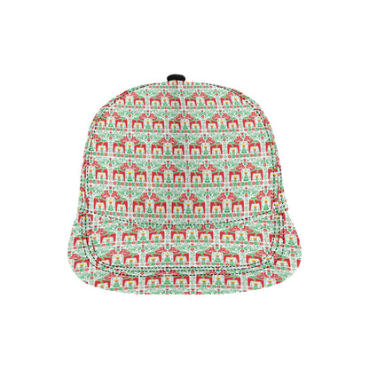 Swedish Dala Style Pattern Snapback Cap