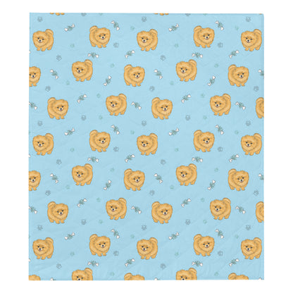 Pomeranians Pattern Print Design A03 Premium Quilt