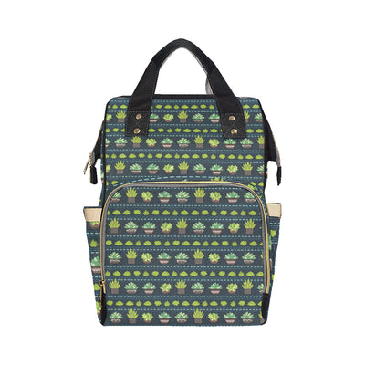 Cactus Pattern Print Design 07 Diaper Bag Backpack