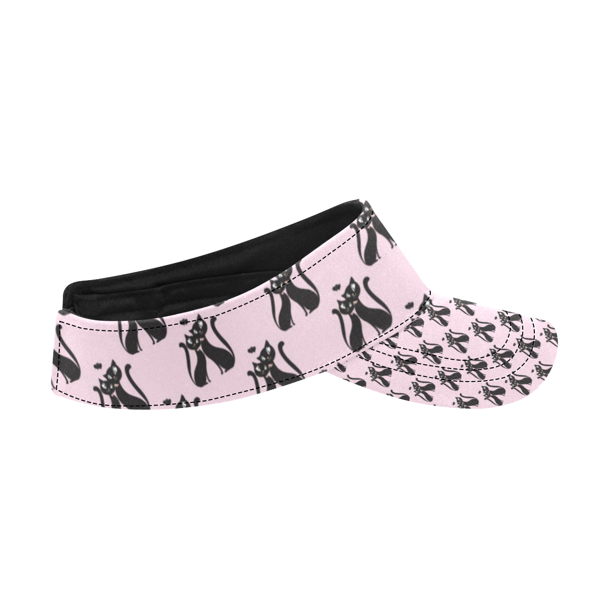 Black Cat Pattern Print Design 01 Unisex Sun Visor