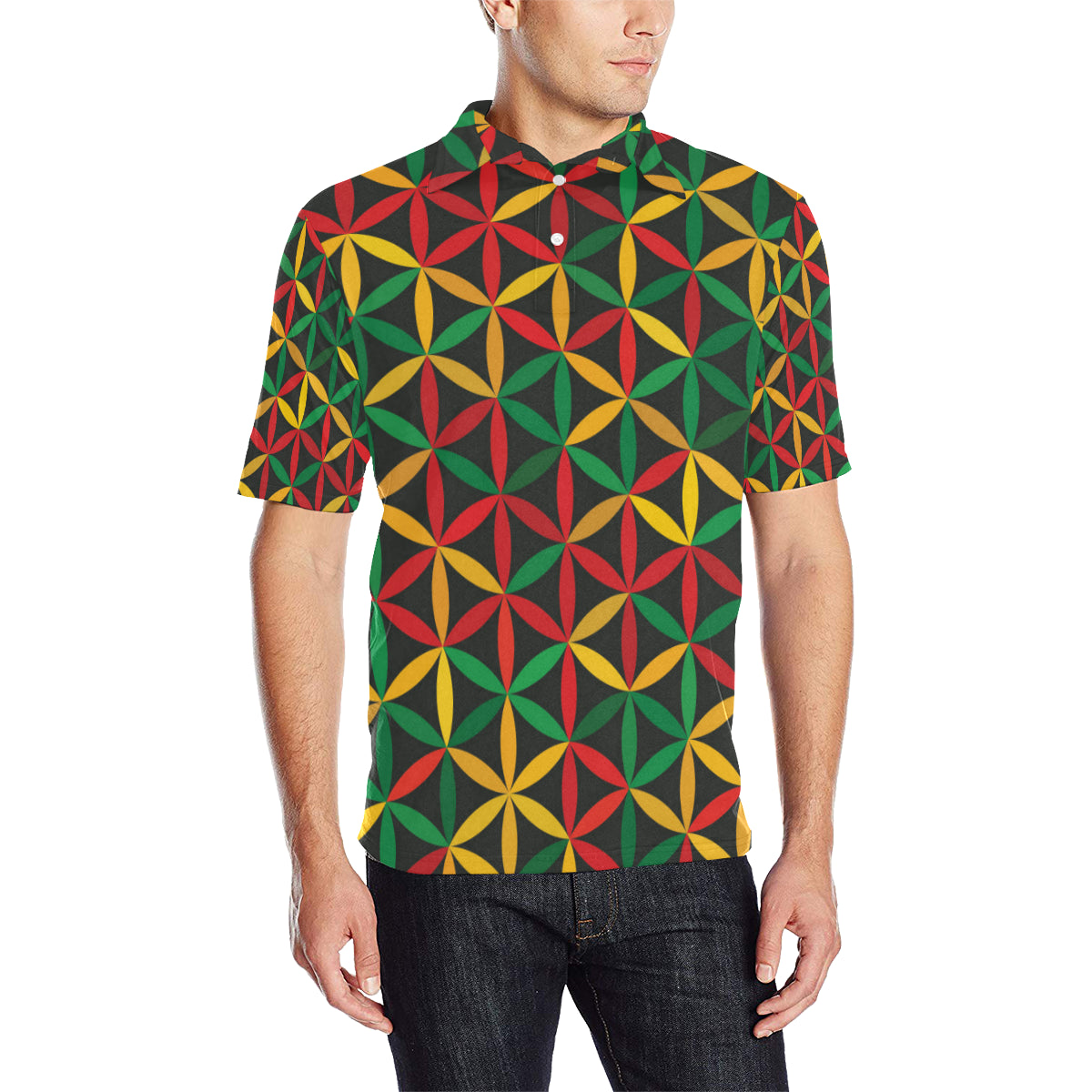Rasta Pattern Print Design A04 Men Polo Shirt