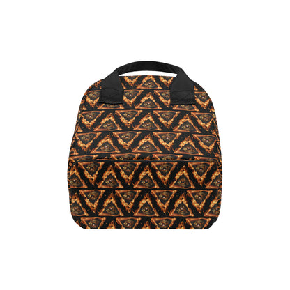 Eye of Horus in Flame Print Insulated Lunch Bag