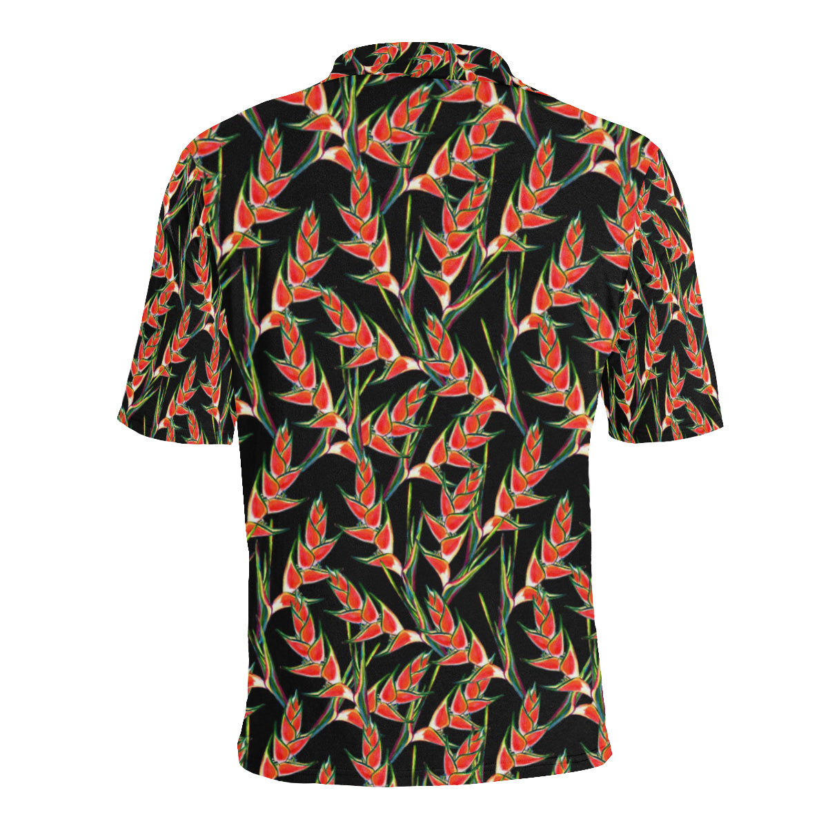 Heliconia Pattern Print Design HL010 Men Polo Shirt